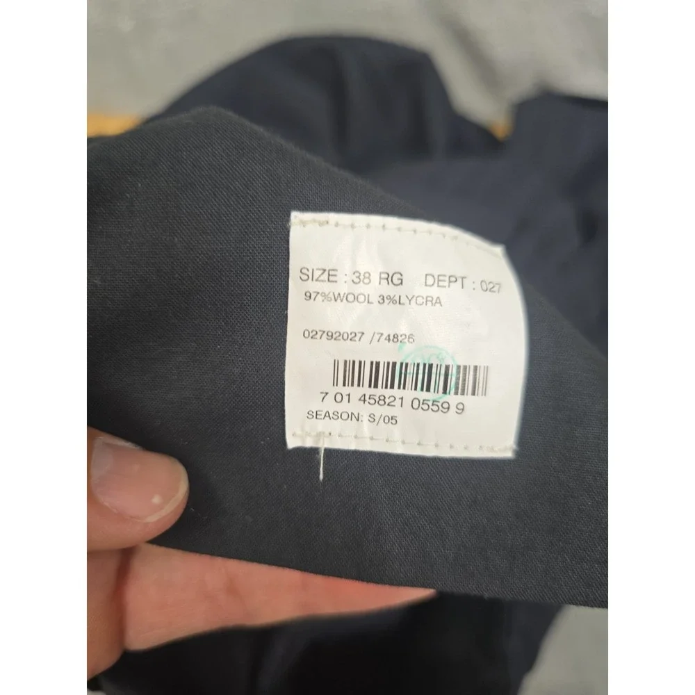 Brooks Brothers 346 Stretch Suit Mens 45R 38x31 Dark Gray Pinstripe Wool Vintage